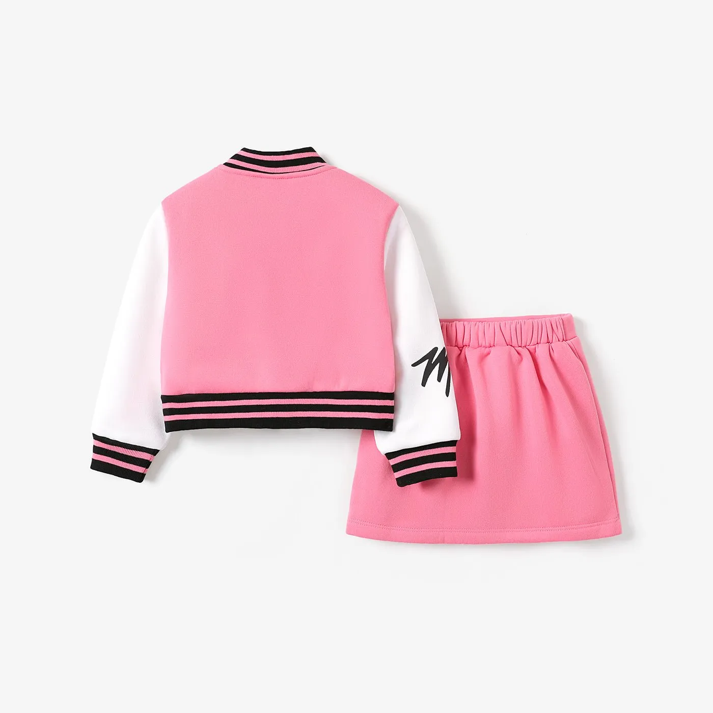 2PCS Toddler Girl Casual Fabric Stitching Long Sleeve Dress set