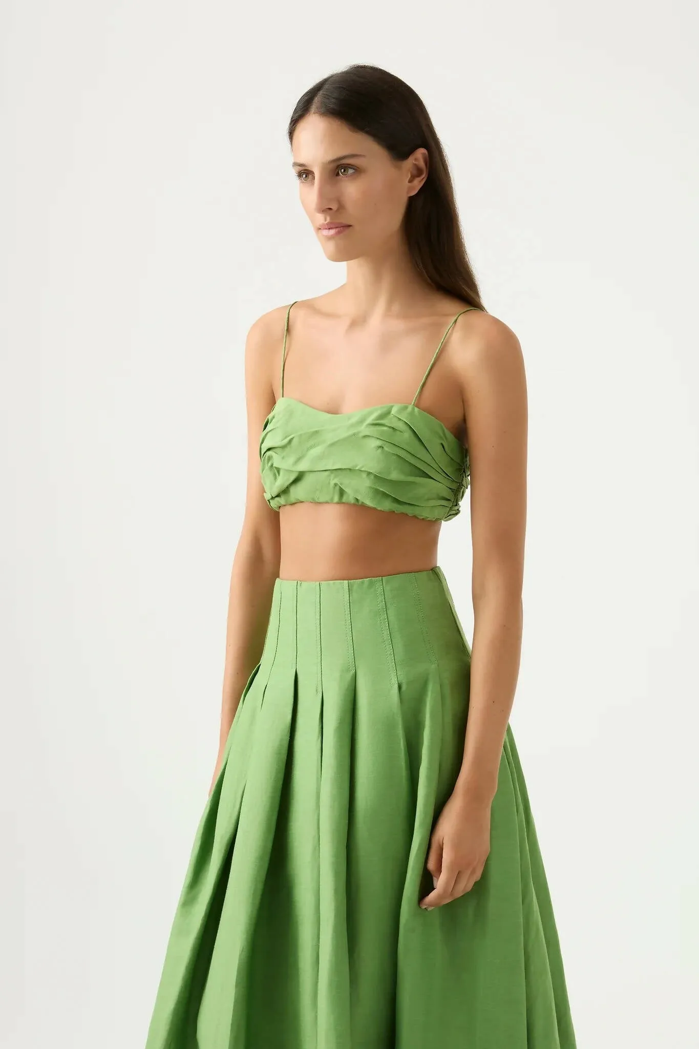 Aje Paradiso Cinched Midi Skirt And Thea Draped Twist Top