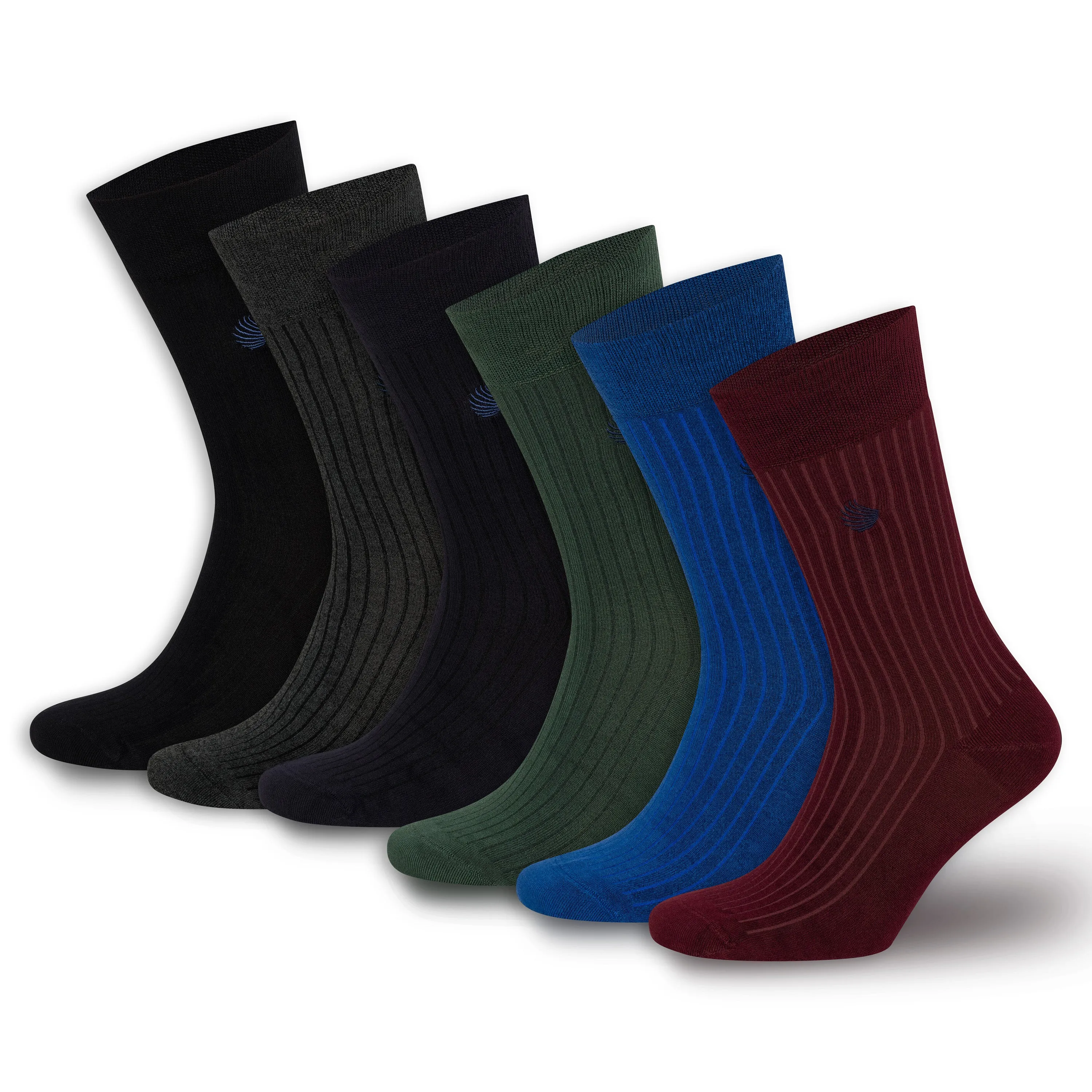 BAMBOOVEN Men’s Dress and Trouser Socks – Premium Bamboo, Odor Free and Breathable, Crew Socks (6 Pairs)