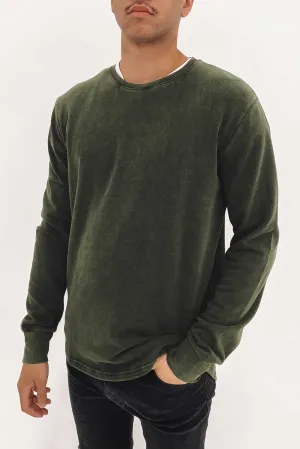 Curved Hem Crew Bottle Green