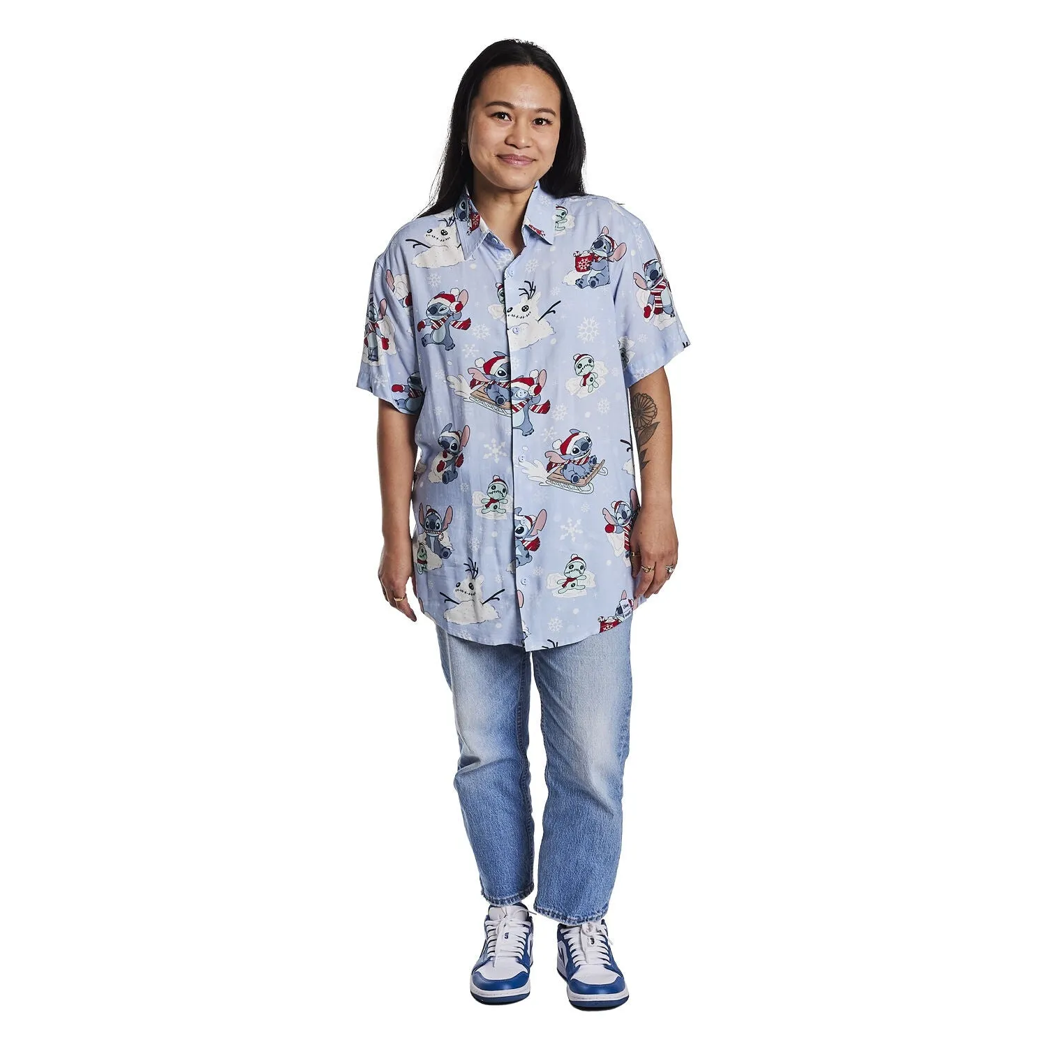Disney Lilo & Stitch Snow Angel Camp Shirt, Unisex