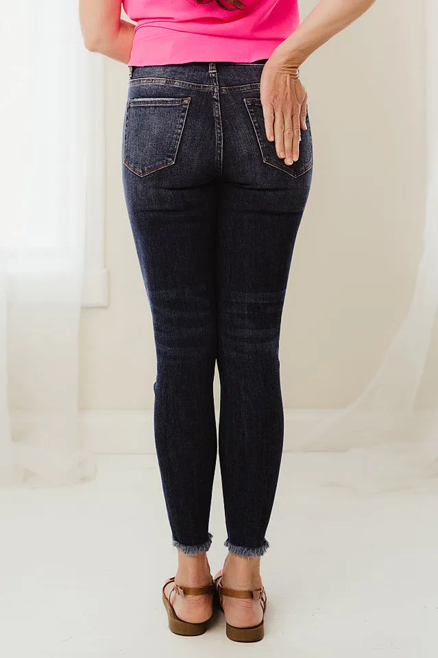 Distressed Hem Skinny Jeans
