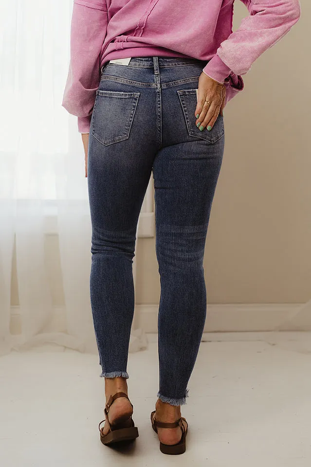 Distressed Hem Skinny Jeans