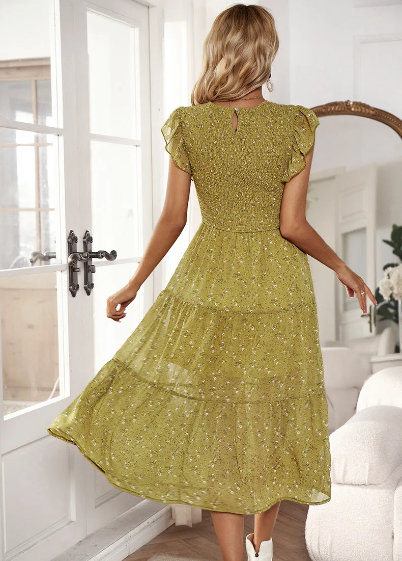 Floral Print Elegant Maxi Dress