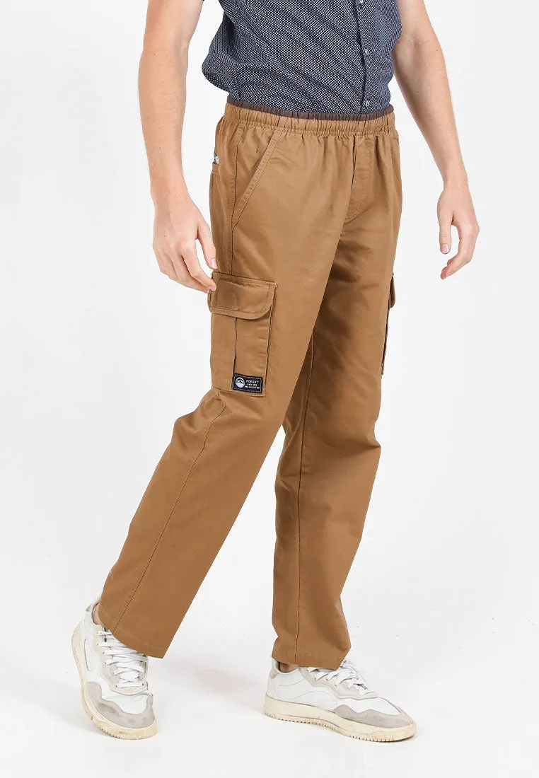 Forest Cotton Twill Stretchable Cargo Pants Men Cargo Long Pants Trousers | Seluar Lelaki Cargo Panjang - 10771