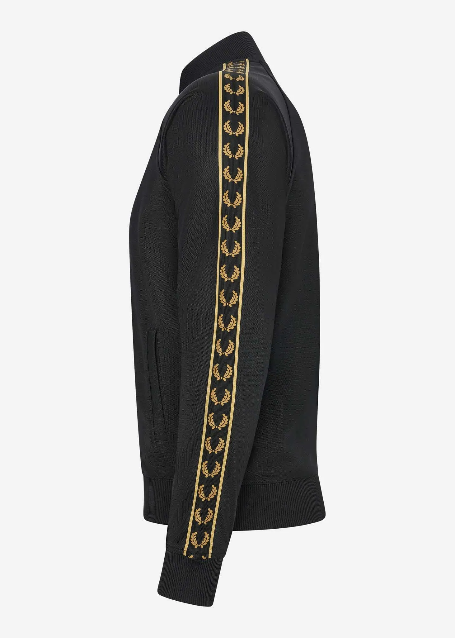Gold tape bomber track jacket - black