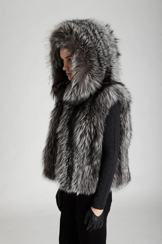 Iris Silver Fox Fur Vest