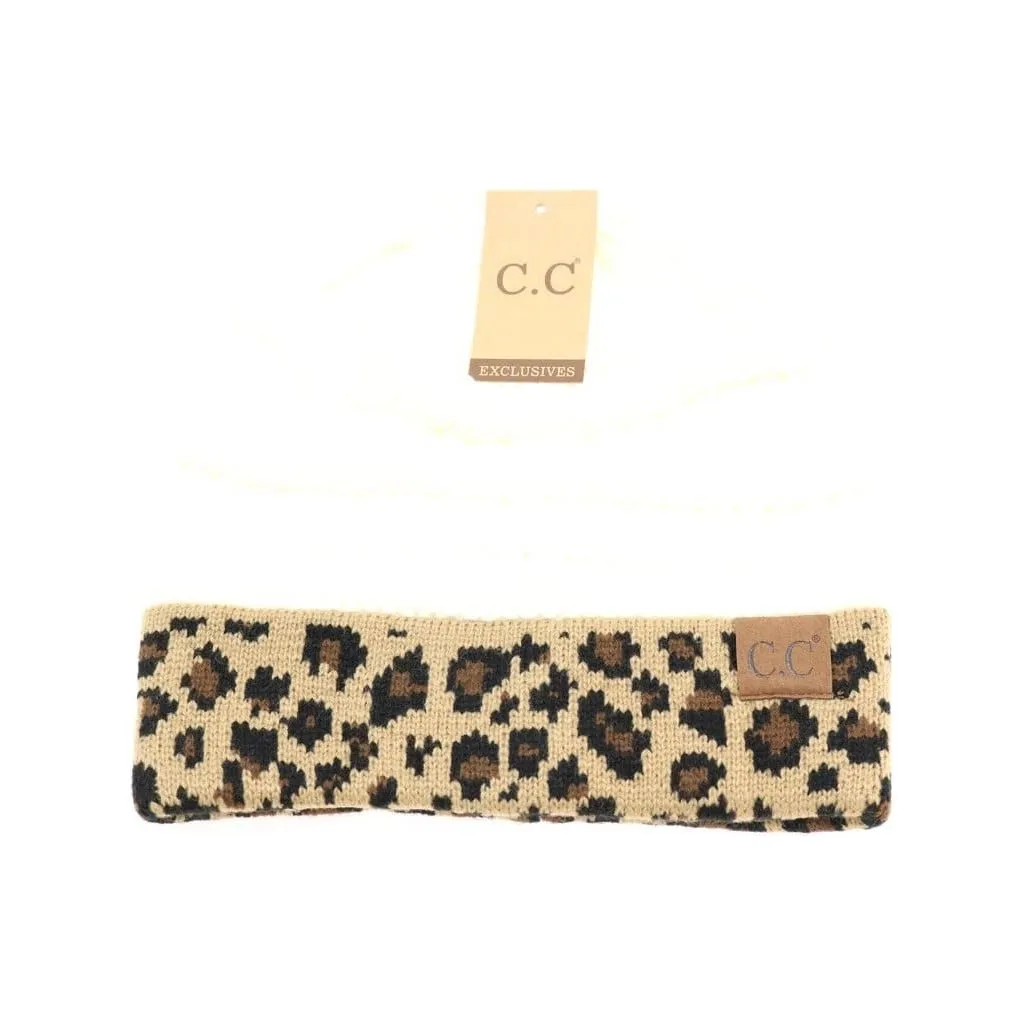 LEOPARD PRINT CC BEANIE IVORY