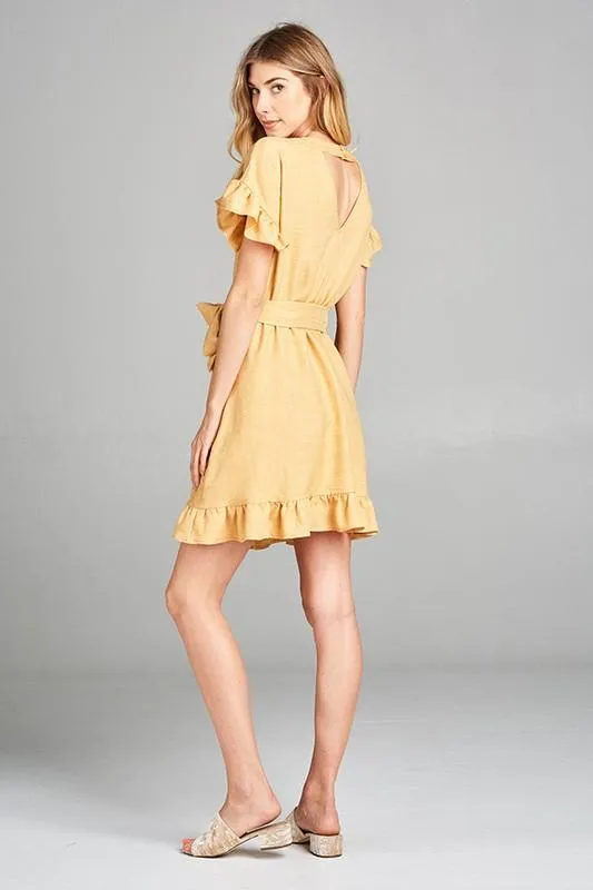 Like the Stars Dress in Mustard Yellow