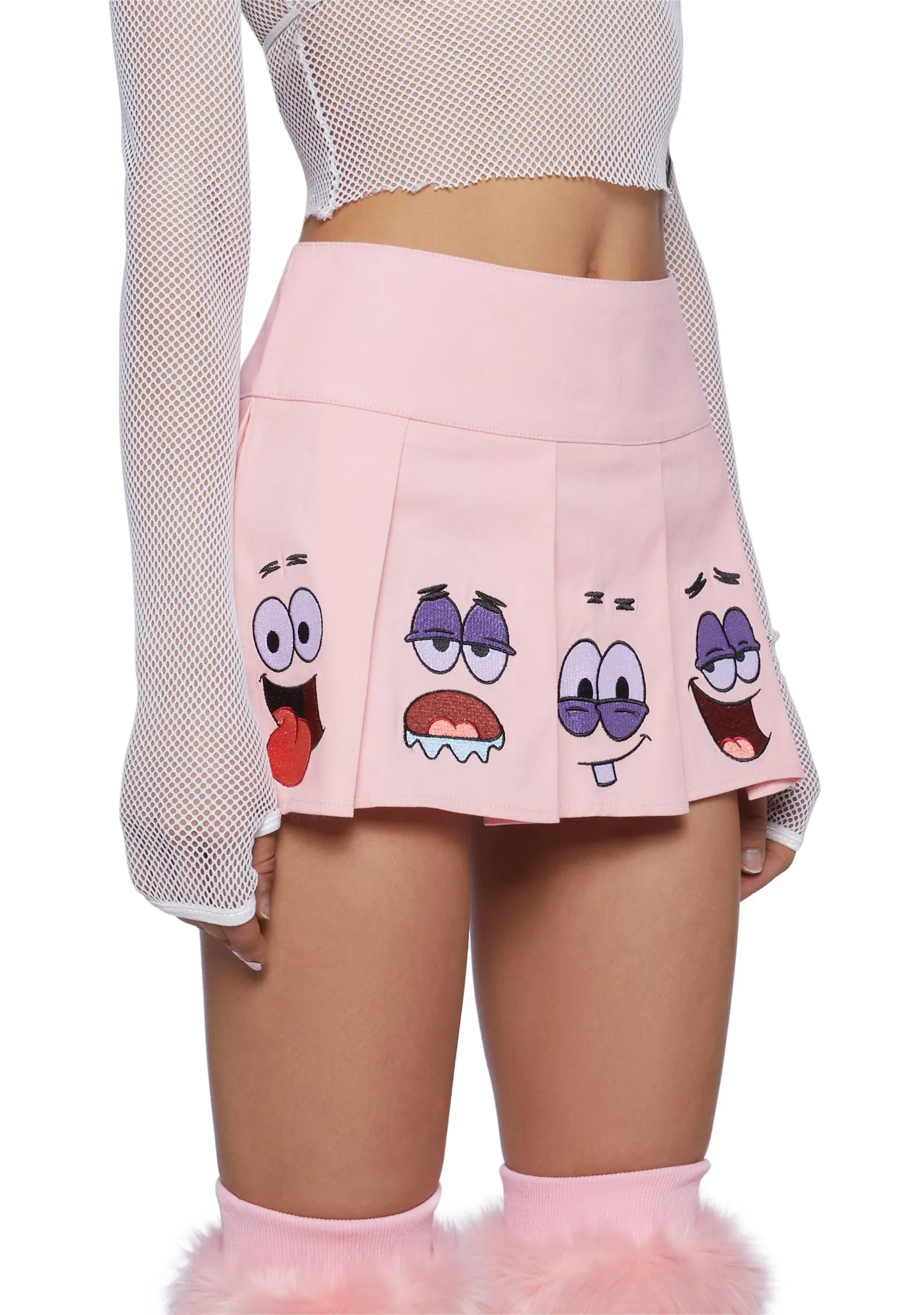 Many Moods Pleated Mini Skirt- Pink