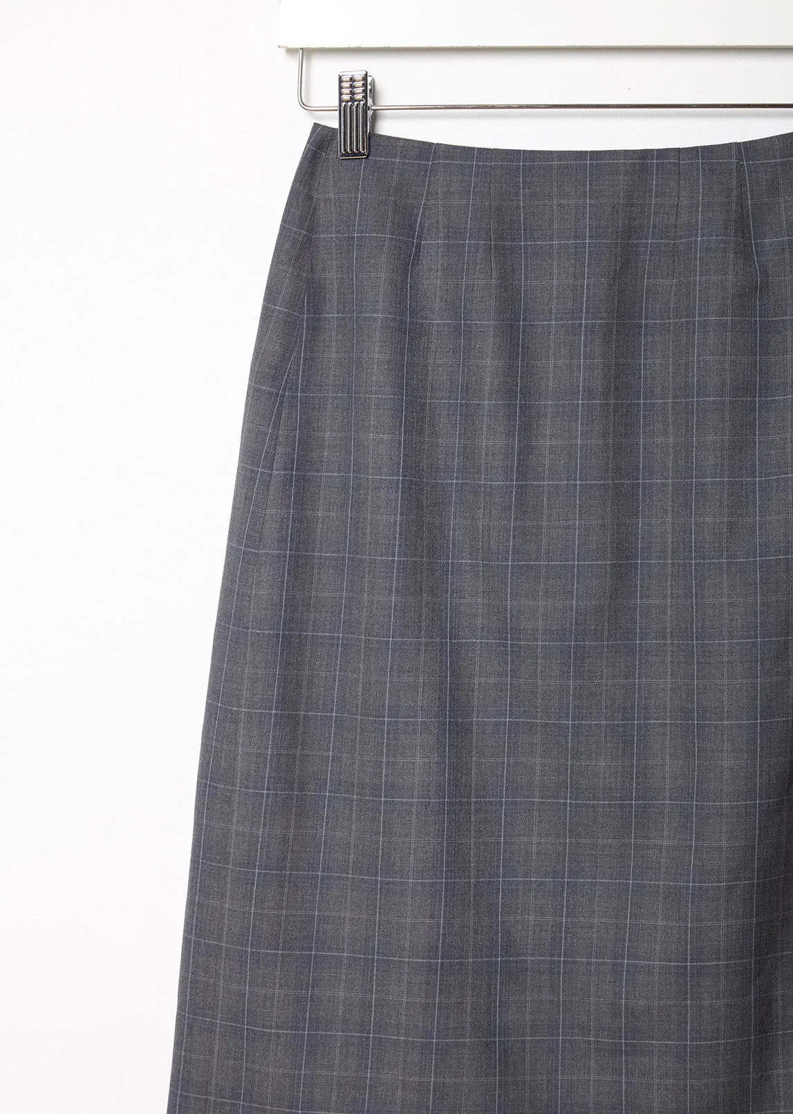 Merino Check Pencil Skirt