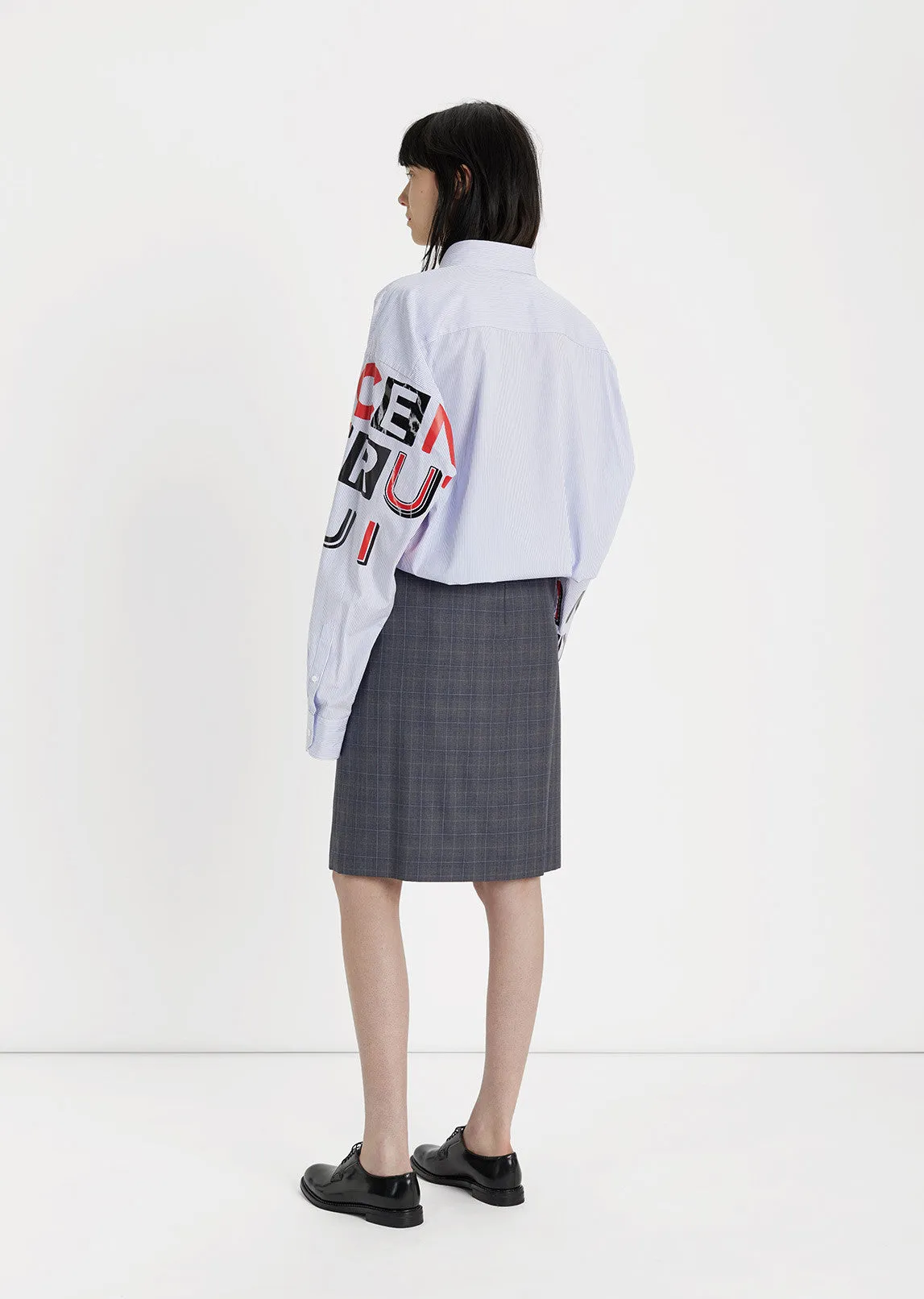 Merino Check Pencil Skirt