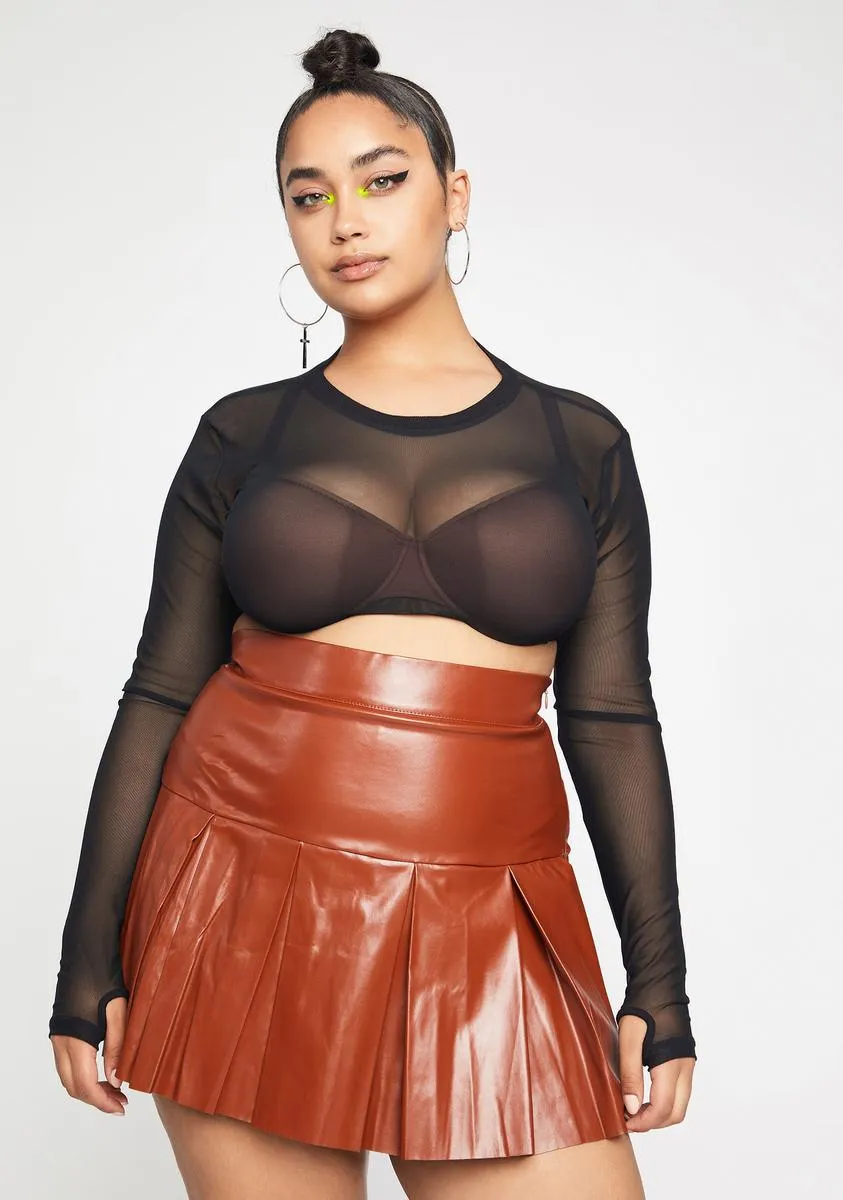 Mocha Wild Cheap Thrills Pleated Skirt