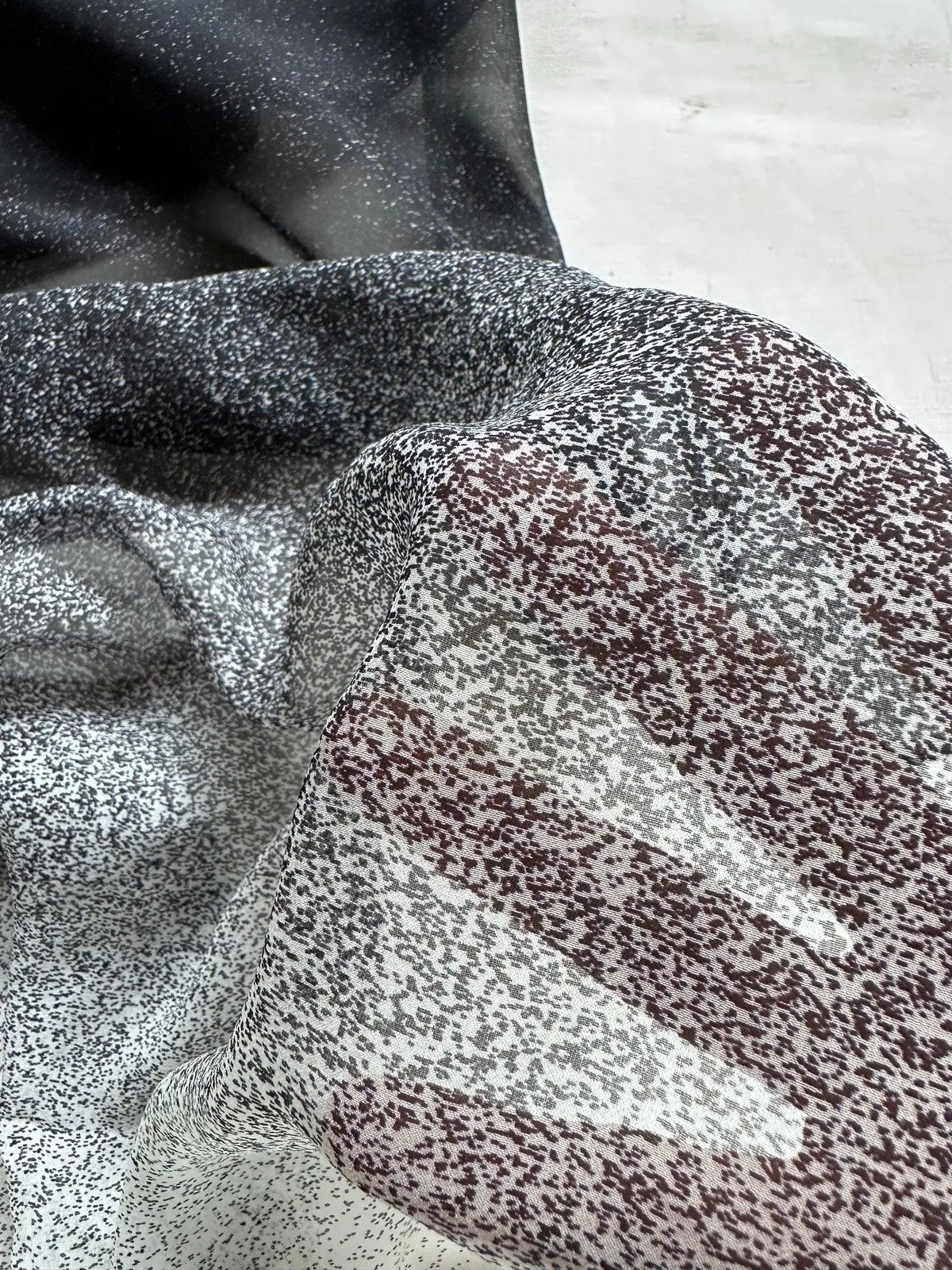 Per 1 3/4 Yard Panel Snowy Night Silk Georgette Print