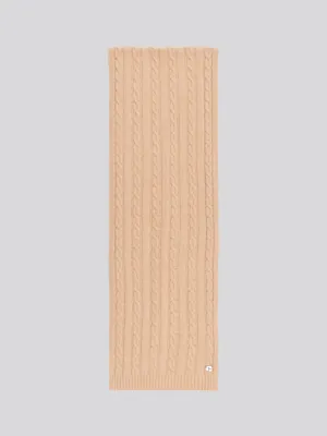 Womens Hanging Signature Cable Knit Scarf in Cuban Sand